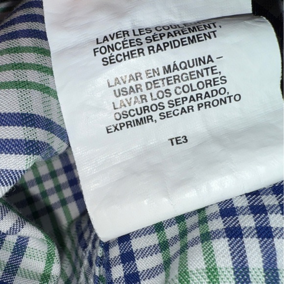 Tommy Hilfiger Slim Fit Non-Iron Dress Shirt 16.5 34/35 Plaid Long Sleeve - Picture 9 of 14